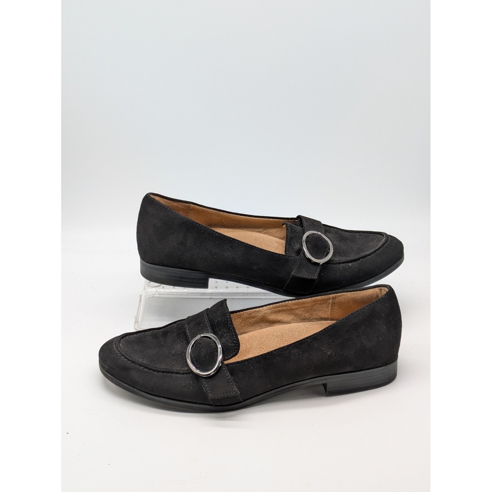 Naturalizer Womens 9M Black Loafer Flats Buckle Slip On Comfort Shoes